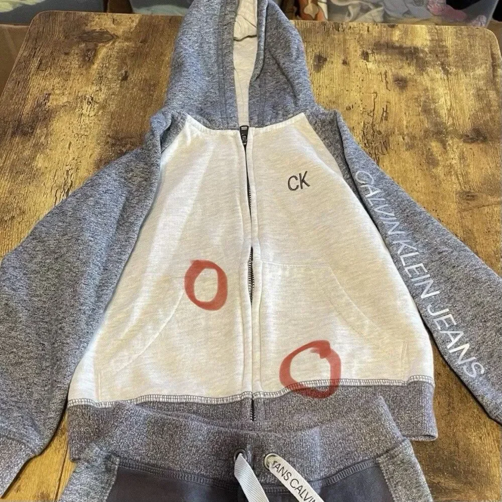 Calvin Klein Set Toddler Boy Sz 3t Hoodie Pants Daycare Playwear Preschool Fall